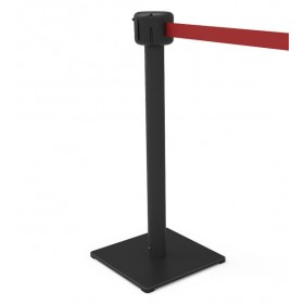 Poteau de guidage noir sangle 10m rouge