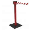 Poteau de guidage rouge, sangle 10m rouge/blanc