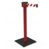 Poteau de guidage rouge, sangle 10m rouge/blanc