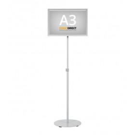 A3 Menubord op voet - zilver