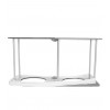 Aluminium rectangular expo counter 2m structure without cover glass top visible feet