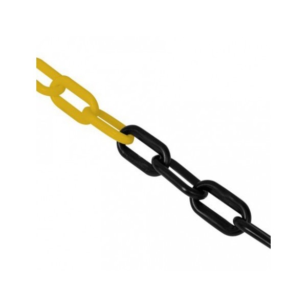 Kunststof ketting voor kettingpaal - geel/zwart