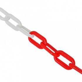 Kunststof ketting voor kettingpaal - rood/wit