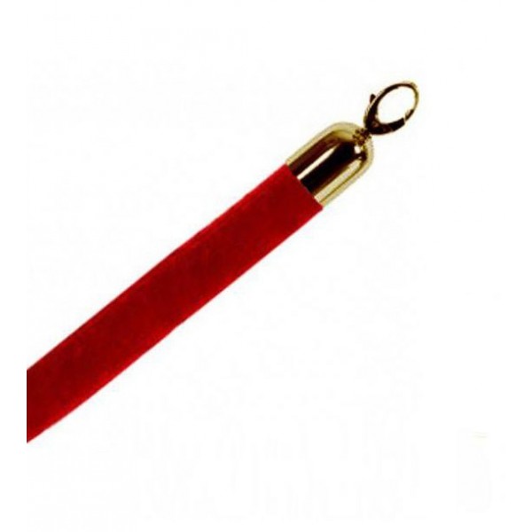 Fluwelen koord rood 150cm, gouden sluiting