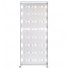 Totem luminoso - alluminio e tessuto teso: illuminazione LED omogenea