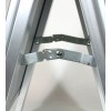 Gehwegaufsteller A4 Detail Spreizmechanismus aus Metall zwischen den beiden Füßen