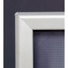 OptiFrame snap frame with rounded corners, aluminium profile angle close-up