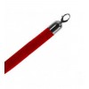 Fluwelen koord rood 150cm, chroom sluitingen