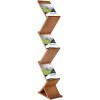 Portafolletos madera zigzag 3 compartimentos A4 con folletos de ejemplo