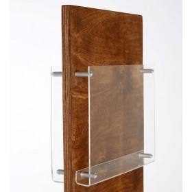 Porte-brochure bois recto-verso, présentoir plexiglas