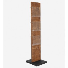 Porte-brochure bois recto-verso, présentoir plexiglas
