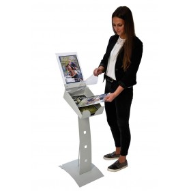 Brochurehouder op voet, met A4 informatietafel
