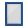 Moldura de clipe Opti Frame azul vista frontal com perfil alumínio colorido