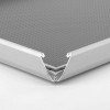 Snap frame with 20mm tab corners, close-up of corner and opening mechanism