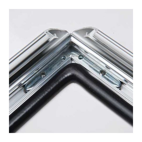 Weatherproof snap frame with hinged panels