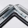 Weatherproof snap frame with hinged panels