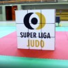 Cuscino puzzle personalizzato logo Super Liga Judo su tappetino sportivo