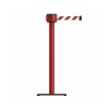 Poteau de guidage rouge, sangle 10m rouge/blanc