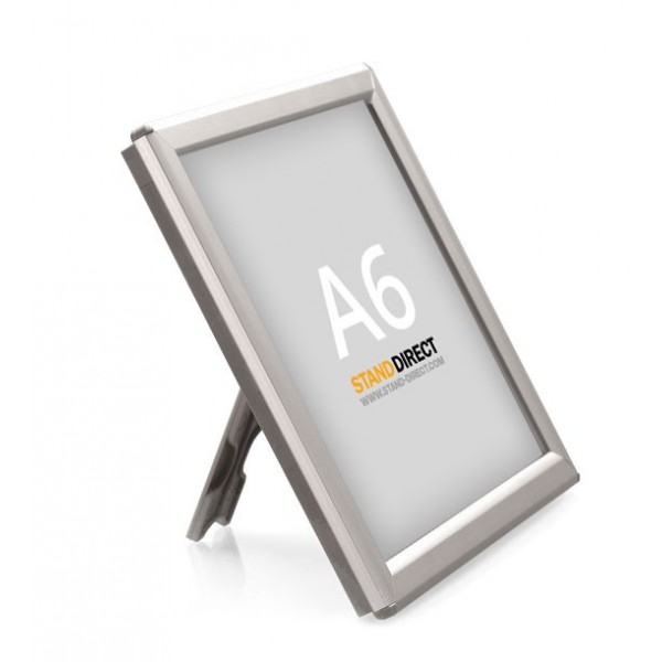 A6 OptiFrame Klapprahmen mit Aufsteller (Silber)