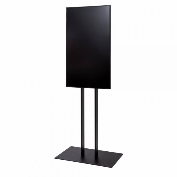 Suporte com écran Samsung de frente, écran desligado em duplo montante preto