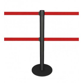 Poteau de guidage noir à double sangle rouge