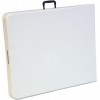 Table with handle folded as briefcase side view for easy transport