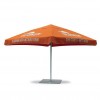 Parasol publicitario cuadrado 3,5m con base en cruz
