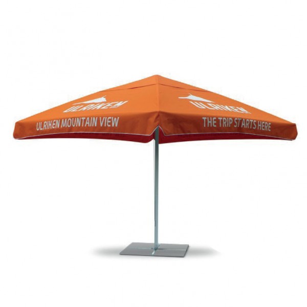 Reclame parasol in vierkante vorm