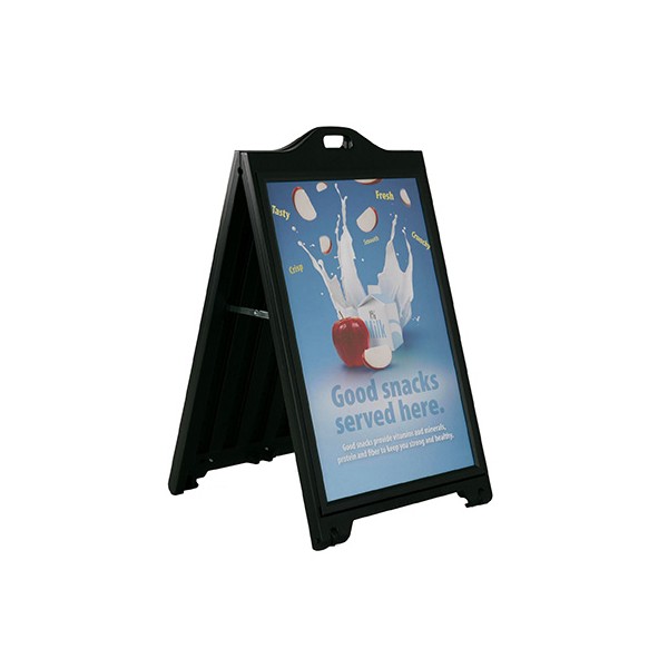 Stoepbord zwart plastic
