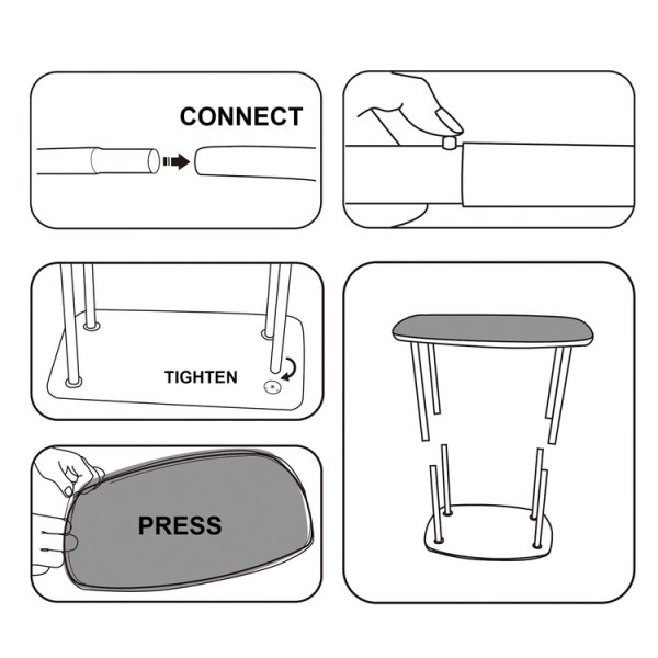 Rectangular expo counter 2m assembly diagram connection tightening and stretched cover