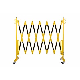 Barrière extensible sur roulettes (Jaune/Noir)