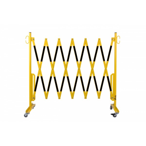 Barrière extensible sur roulettes (Jaune/Noir)