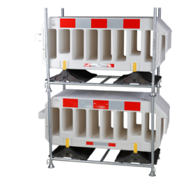 Ensemble de 15 barrières Rouge/Blanc + rack de stockage