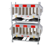 Conjunto de 15 barreras Rojo/Blanco + bastidor de almacenamiento
