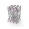 Folded aluminium pop-up stand structure with folding frame, no textile cover