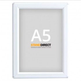 White aluminium A5 poster frame with anti-glare surface