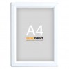 Cadre aluminium blanc format A4 avec surface anti-reflet, idéal pour affiches.