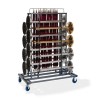 Trolley voor geleidepalen met geïntegreerde steun voor snoeren, ideaal voor snelle, efficiënte logistiek.