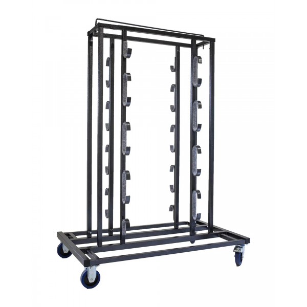 Trolley voor barrièrepalen en touwen, ontworpen voor optimale opslag en transport.