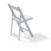 Vue arrière de la chaise pliante design blanche traditionnelle
