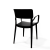 Vista trasera silla con reposabrazos negro para salas de espera