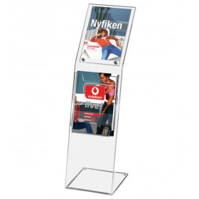Portafolletos plexiglas con portacarteles