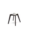 Dark brown chair base for reception area, close-up of four-leg assembly