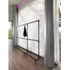 Mobile coat rack with large storage capacity for collective changing room