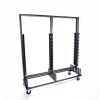 Transport trolley for mobile coat rack with optimized storage space