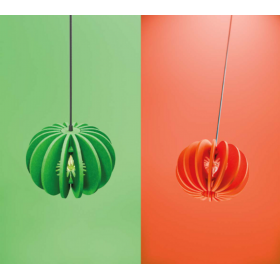 Lampe acoustique vert prairie et orange vif