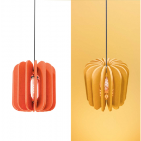 Lampe acoustique Iluro orange vif et jaune vif