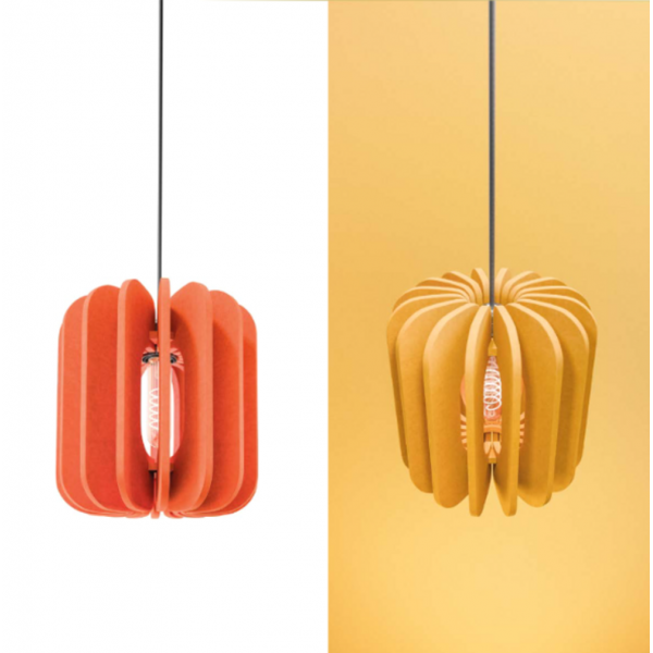 Lampe acoustique Iluro orange vif et jaune vif
