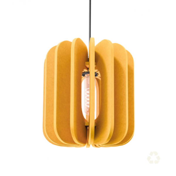 Gos plan de la lampe acoustique jaune vif