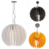 3 lampy akustyczne Gaïa białe - czarne - pomarańczowe